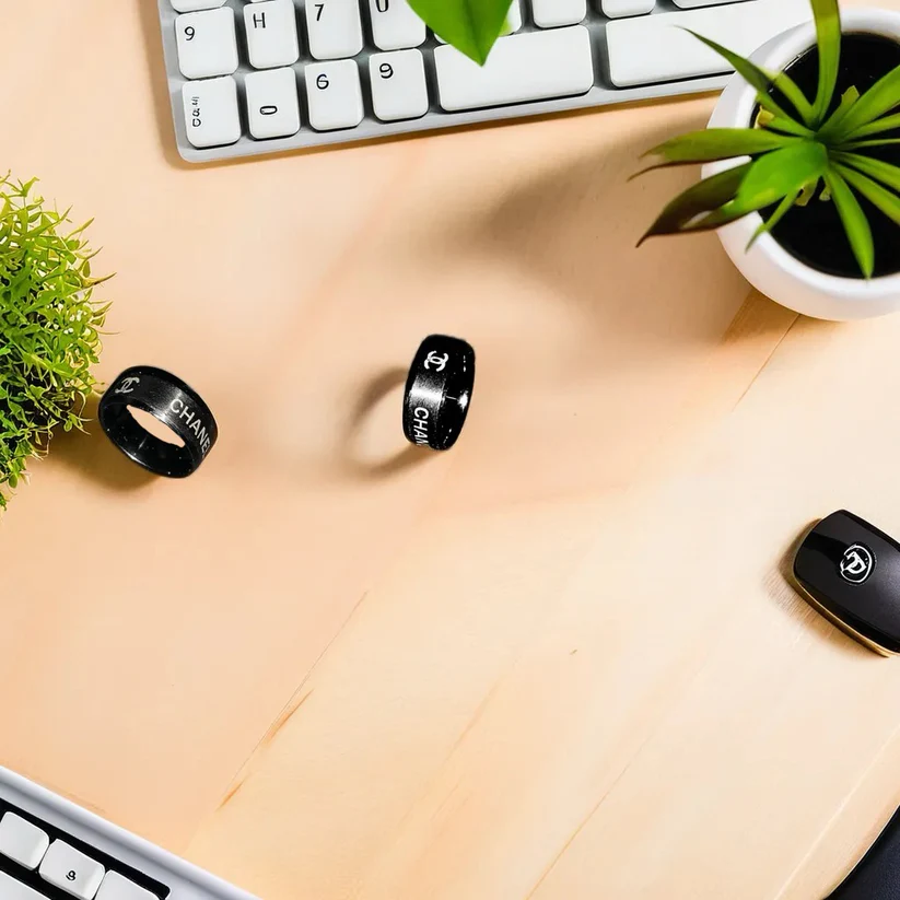 Black Titanium Chanel Ring - Image 2
