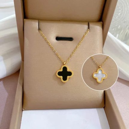 Premium Vancleef Necklace Double Tone (Black/White)